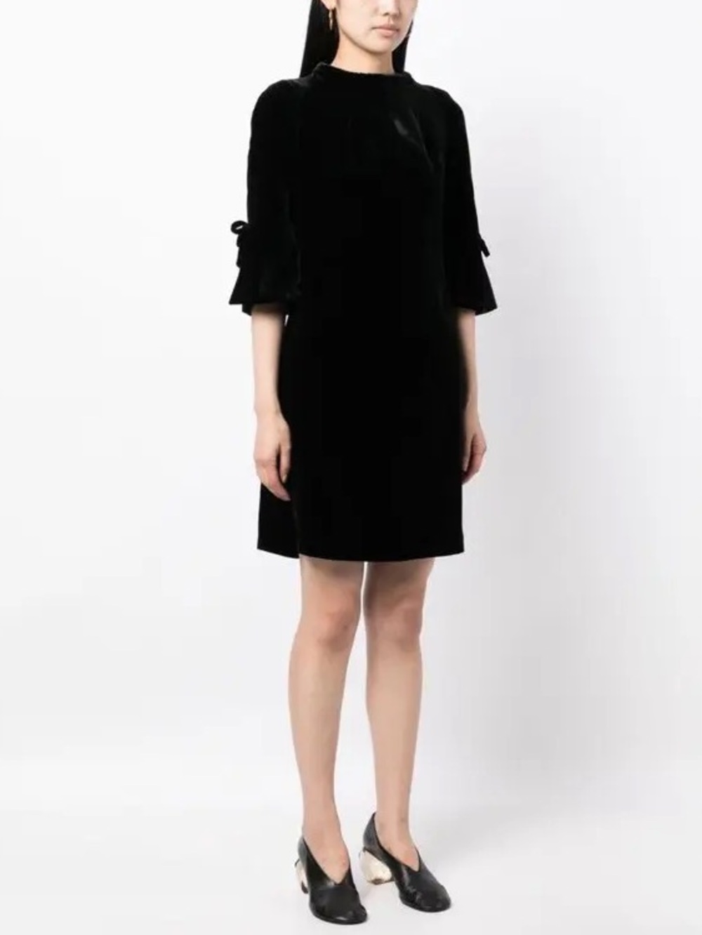 Goat (now Jane Atelier) London Black Bow Sleeve Shift Dress